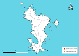 Mapa de Mayotte (os 3 locais Seveso não são mostrados)