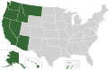 Location map of United States Court of Appeals for the Ninth Circuit.