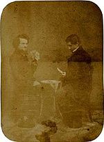 Thumbnail for File:A-young-john-b-bachelder-ontheleft-playingcardsw-hiscousin-williambadger-circa1855.jpg
