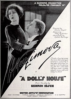 <i>A Dolls House</i> (1922 film) 1922 film by Charles Bryant