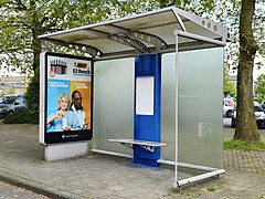 A bus shelter in La Louvière, Belgium