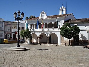 Aceuchal - Plaza de Espana with town hall (ayuntamiento)