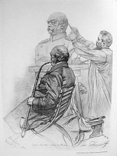 „Adolf Donndorf modelliert Bismarck“, Zeichnung von Christian Wilhelm Allers, 1892