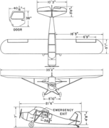 3-view line drawing of the Aeronca L-16.