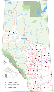 Thumbnail for List of villages in Alberta