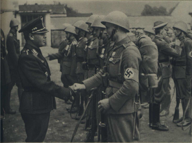 File:Alexander Mach congradulates Slovak soldiers decorated for invasion of Poland.png