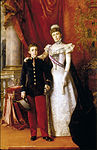 Ο Αλφόνσος ΙΓ΄ με τη μητέρα του Μαρία Κριστίνα της Αυστρίας το 1898