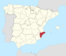 Pozicija Provincije Alicante na karti Španjolske
