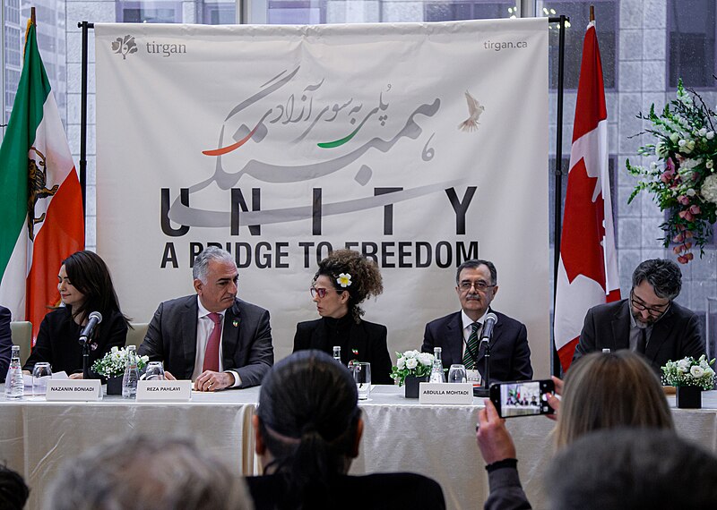 File:Alliance for Democracy and Freedom in Iran Mahsa Amini Reza Pahlavi Masih Alinejad Nazanin Boniadi Abdulla Mohtadi Hamed Esmaeilion 02.jpg