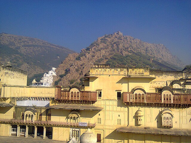 Distant view of Alwar fort from the city