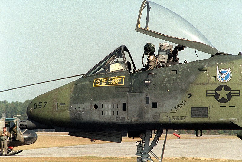 File:An A-10 Thunderbolt II aircraft prepares for takeoff during the field training exercise Quick Thrust - DPLA - 52ecf207ea6fa9bfb191a1ffea2028d5.jpeg