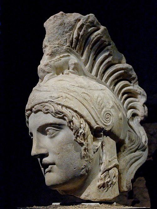 Ares, 2nd–3rd century AD, after a Greek bronze original by Alkamenes dated 420 BC,[citation needed], excavated in 1925 in Rome's Largo di Torre Argent