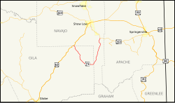 Arizona State Route 73 map