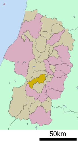 Lokasi Asahi di Prefektur Yamagata