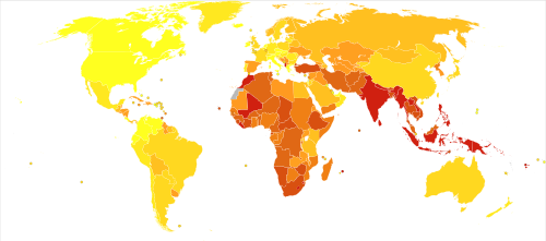 Asthma deaths per million persons in 2012.