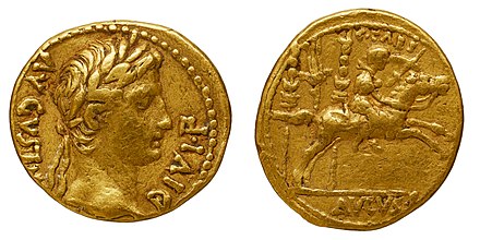 Gold coin, Aureus, Auguste, Lyon.