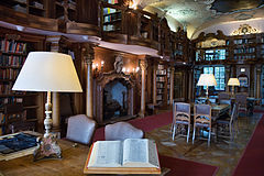 Max Reinhardt Library in Schloss Leopoldskron, Salzburg, Austria. Modelled after the St. Gallen's monastery library in Switzerland.