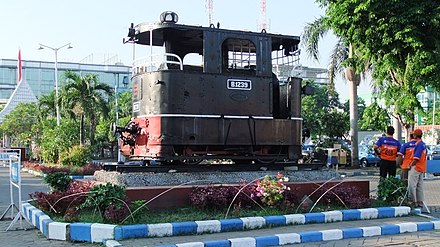B1239 steam tram locomotive, a train monument in Pasar Turi station