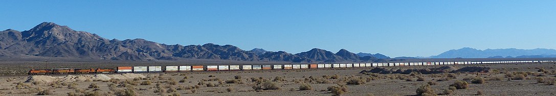 BNSF freight train, Amboy CA, Mojave Desert