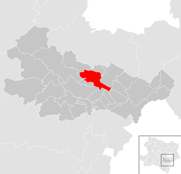 Kommunens läge i distriktet Baden