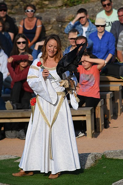 File:Bal des Oiseaux Fantomes 15 - Woman in White with Rose and Crow 4.jpg