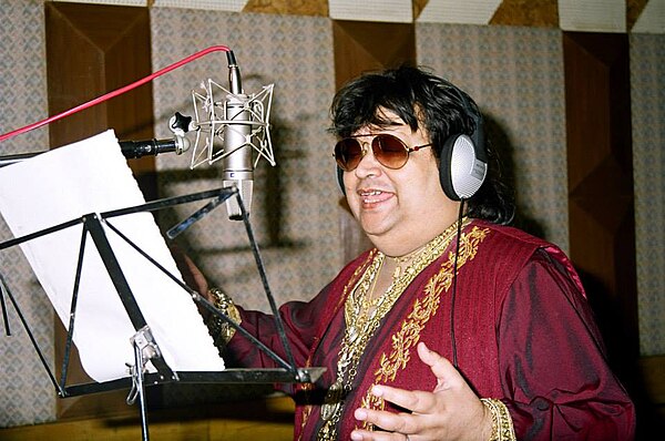 Lahiri at the recording of a song in 2005