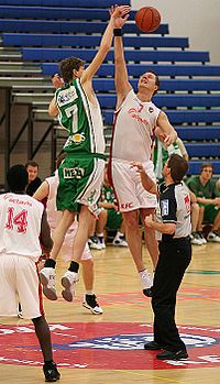 A basketball game in Iceland Basketball tipoff.jpg