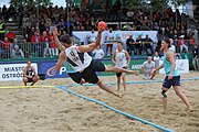 Deutsch: Beachhandball Europameisterschaften 2019 (Beach handball Euro); Tag 6: 7. Juli 2019 – Männerfinale, Dänemark-Norwegen 2:0 (25:18, 19:16) English: Beach handball Euro; Day 6: 7 July 2019 – Men's Final – Denmark-Norway 2:0 (25:18, 19:16)