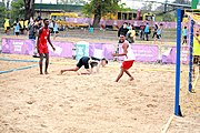 Deutsch: Beachhandball bei den Olympischen Jugendspielen 2018; Tag 6, 11. Oktober 2018; Jungen, Platzierungssspiel Ränge 11-12 – Paraguay-Mauritius 2:0 English: Beach handball at the 2018 Summer Youth Olympics at 11 October 2018 – Boys Placement Match 11-12 – Paraguay-Mauritius 2:0