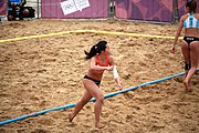 Deutsch: Beachhandball bei den Olympischen Jugendspielen 2018; Tag 6, 12. Oktober 2018; Mädchen, Hauptrundenspiel – Chinese Taipei (Taiwan)-Argentinien 1:2 English: Beach handball at the 2018 Summer Youth Olympics at 12 October 2018 – Girls Main Round – Chinese Taipei (Taiwan)-Argentina 1:2