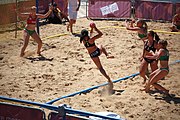 Deutsch: Beachhandball bei den Olympischen Jugendspielen 2018; Tag 4, 10. Oktober 2018; Mädchen, Vorrunde, Gruppe A - Ungarn-Chinese Taipei (Taiwan) 2:0 English: Beach handball at the 2018 Summer Youth Olympics at 10 October 2018 – Girls Preliminary Round Group A‎ – Hungary-Chinese Taipei 2:0