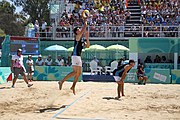 Deutsch: Beachvolleyball bei den Olympischen Jugendspielen 2018; Tag 11, 17. Oktober 2018; Jungen, Spiel um Platz 3 – Argentinien-Ungarn 2:0 (21–15/21–15) English: Beach volleyball at the 2018 Summer Youth Olympics at 17 October 2018 – Bronze Medal Match – Argentina-Hungary 2:0 (21–15/21–15)