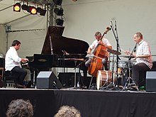 Michael Vatcher (right) performing in the trio with Braam and DeJoode at music festival OffsideOpen in 2007 BraamDeJoodeVatcher.jpg