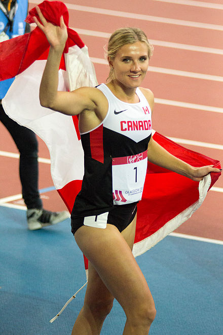 Brianne Theisen-Eaton, pictured after she won the gold medal in the heptathlon event.