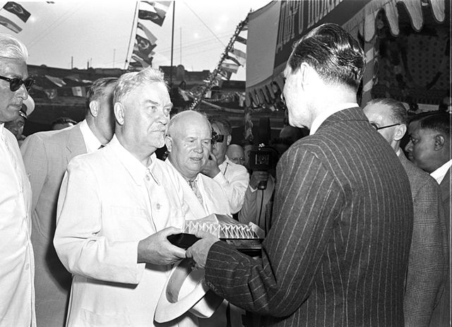 Bulganin and Khrushchev in India