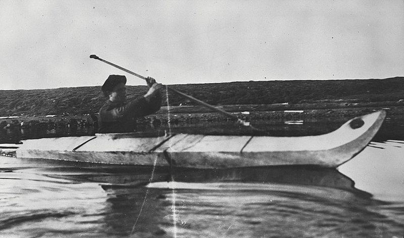 File:Burt McConnel in a kayak in Clarence Lagoon (51444).jpg