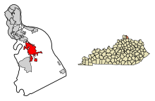 Campbell County Kentucky beépített és be nem épített területek, Alexandria Highlighted 2100802.svg