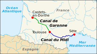 Map of the Canal du Midi