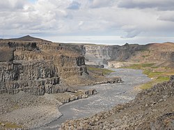 Kanyon a Dettifoss-vízesés közelében