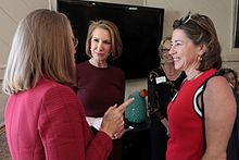 The candidate meeting with supporters at a coffee reception and fundraising event in Paradise Valley, Arizona. Carly Fiorina with supporters (17424158528).jpg