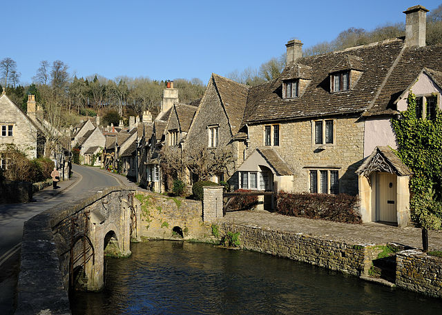 Castle Combe, a Cotswolds village with buildings made of Cotswold stone