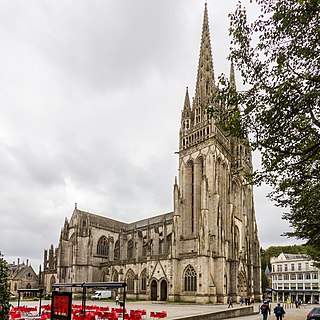 Quimper Cathedral Church in Finistère , France