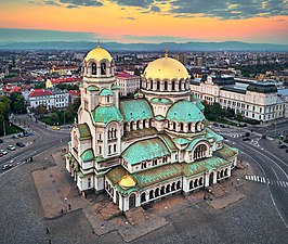 Byzantine Revival - Alexander Nevsky Cathedral, Sofia, Bulgaria, 1882–1912, by Alexander Pomerantsev