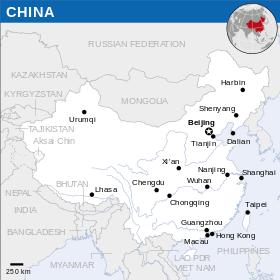 Mapa de República Popular da China