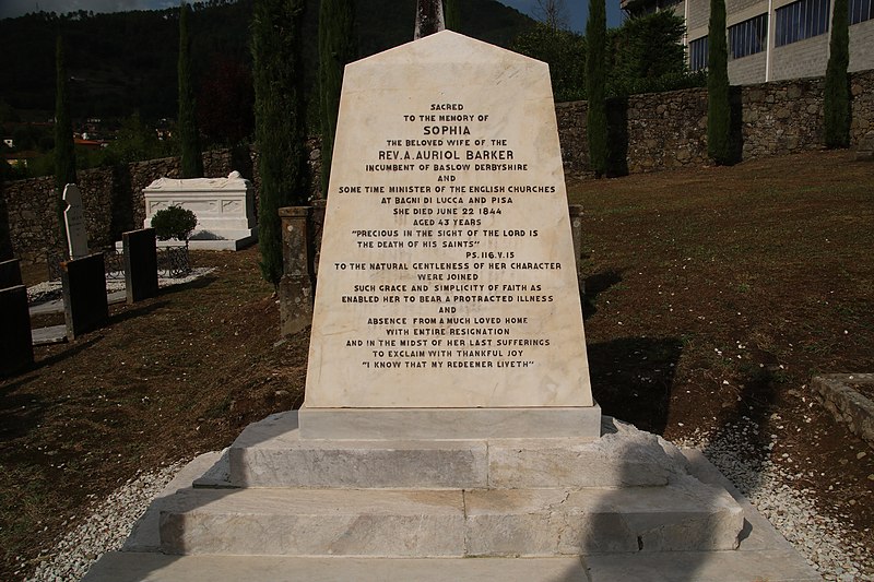 File:Cimitero Inglese di Bagni di Lucca, Sophia wife of the Rev. A. Auriol Barker.jpg