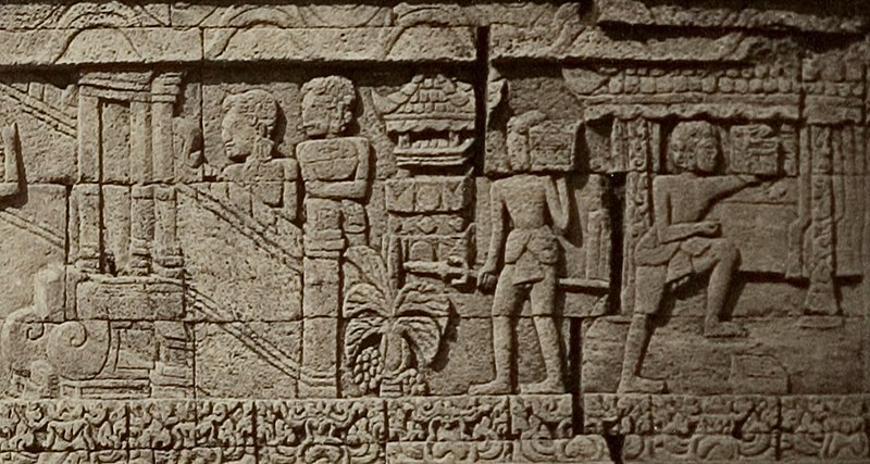 File:Close-up of KITLV 28291 - Isidore van Kinsbergen - Relief on the first gallery on the north side of Panataran near Blitar - 1867-02-1867-06 walls, gate, watchtower, and citizens.jpg