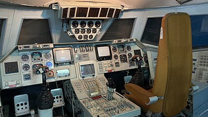 Кабина тренажёра, предназначенного для отработки ручного и автоматического управления космическим кораблём «Буран».