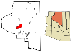 Location of Valle in Coconino County, Arizona.