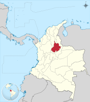 Locator map of Santander Department in Colombia.