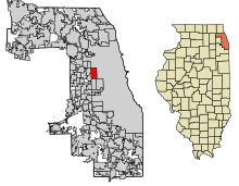 Cook County Illinois Incorporated and Unincorporated areas Oak Park Highlighted.svg